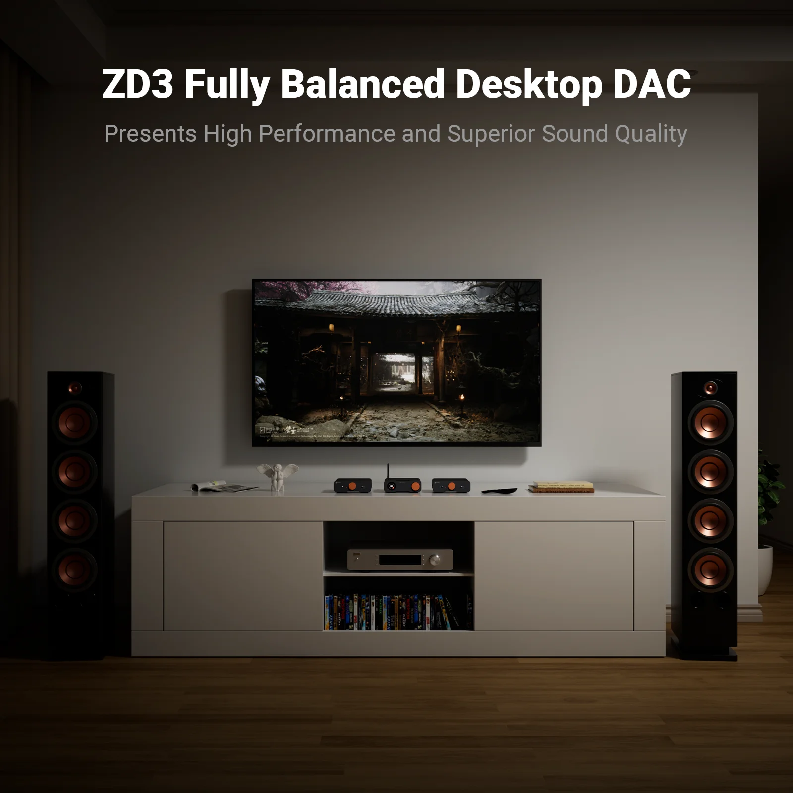Fosi Audio ZD3 Bluetooth USB Desktop DAC ARC Input, ES9039Q2M Fully Balanced Digital Decoder for Stereo Amplifier with Remote - Image 4