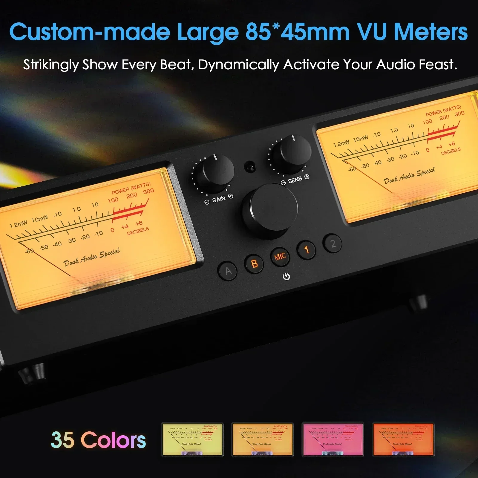 Nobsound VU3PRO Amplifier/Speaker Selector with VU Meter 2-IN-2-OUT Switcher Box - Image 5