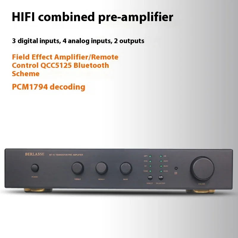 AMXEKR HIFI Fever Field Effect Preamplifier 1794 Decoder 5125 Bluetooth with Remote Control Phono Preamp Amplifier Audio - Image 3